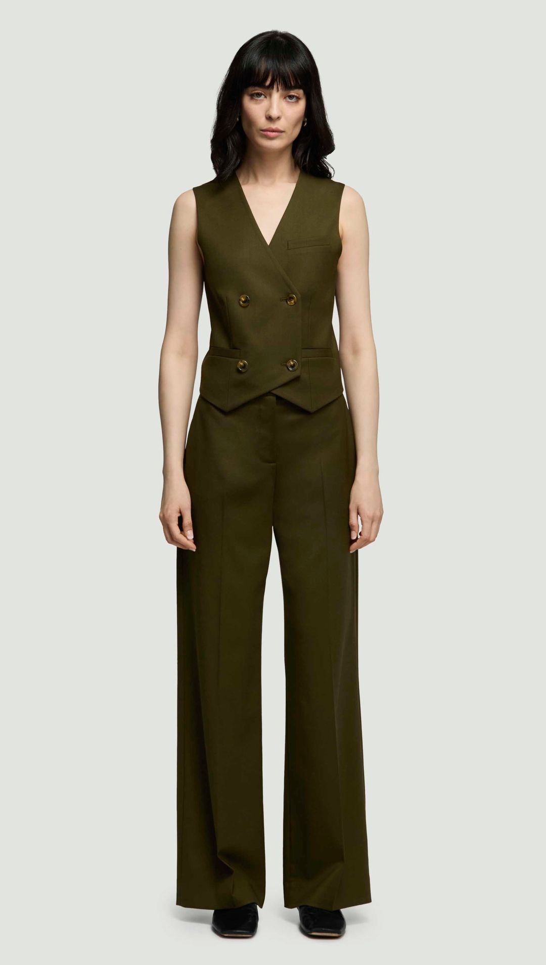 Double-Breasted Waistcoat in Seasonless Wool | Basil