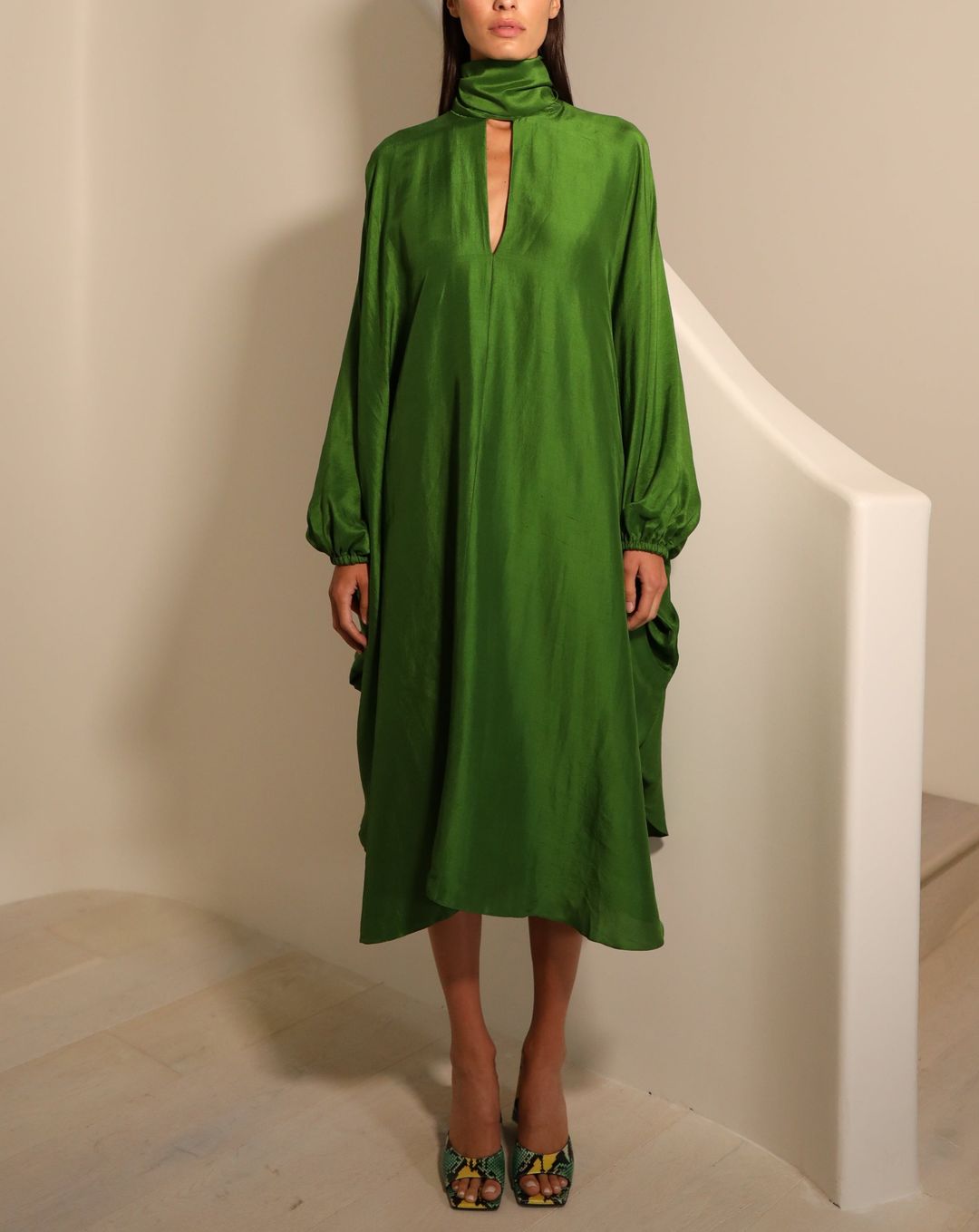 Emlyn Raw Silk Midi Dress #8