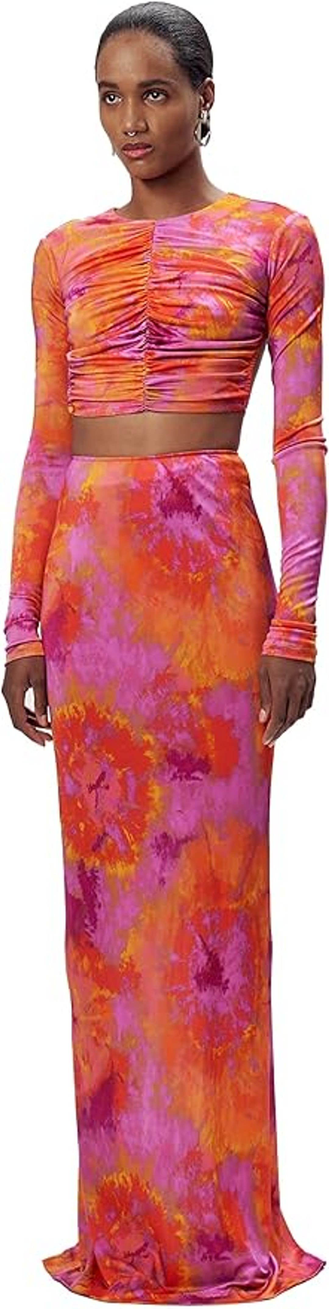 Larissa Maxi Skirt in Orange / Pink #2