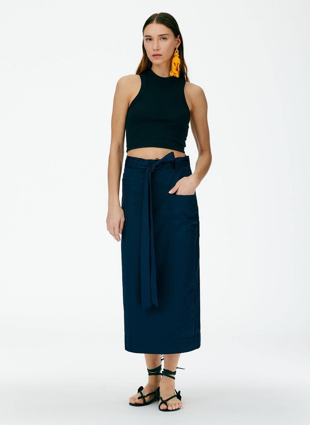 Eco Poplin Lean Back Wrap Skirt #5
