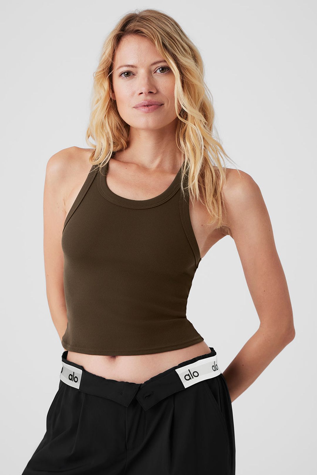 Goddess Ribbed Go-To Tank - Espresso #5