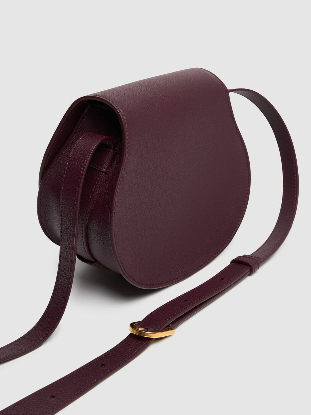 Small Marcie Grained Leather Bag in Burgundy #5