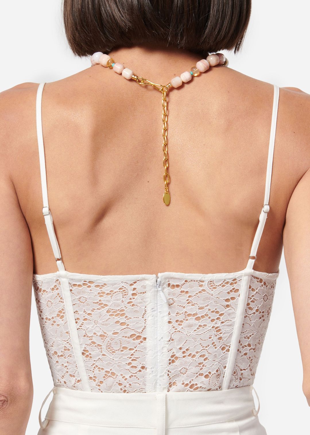 Jora Matte Lace Bodysuit White #4