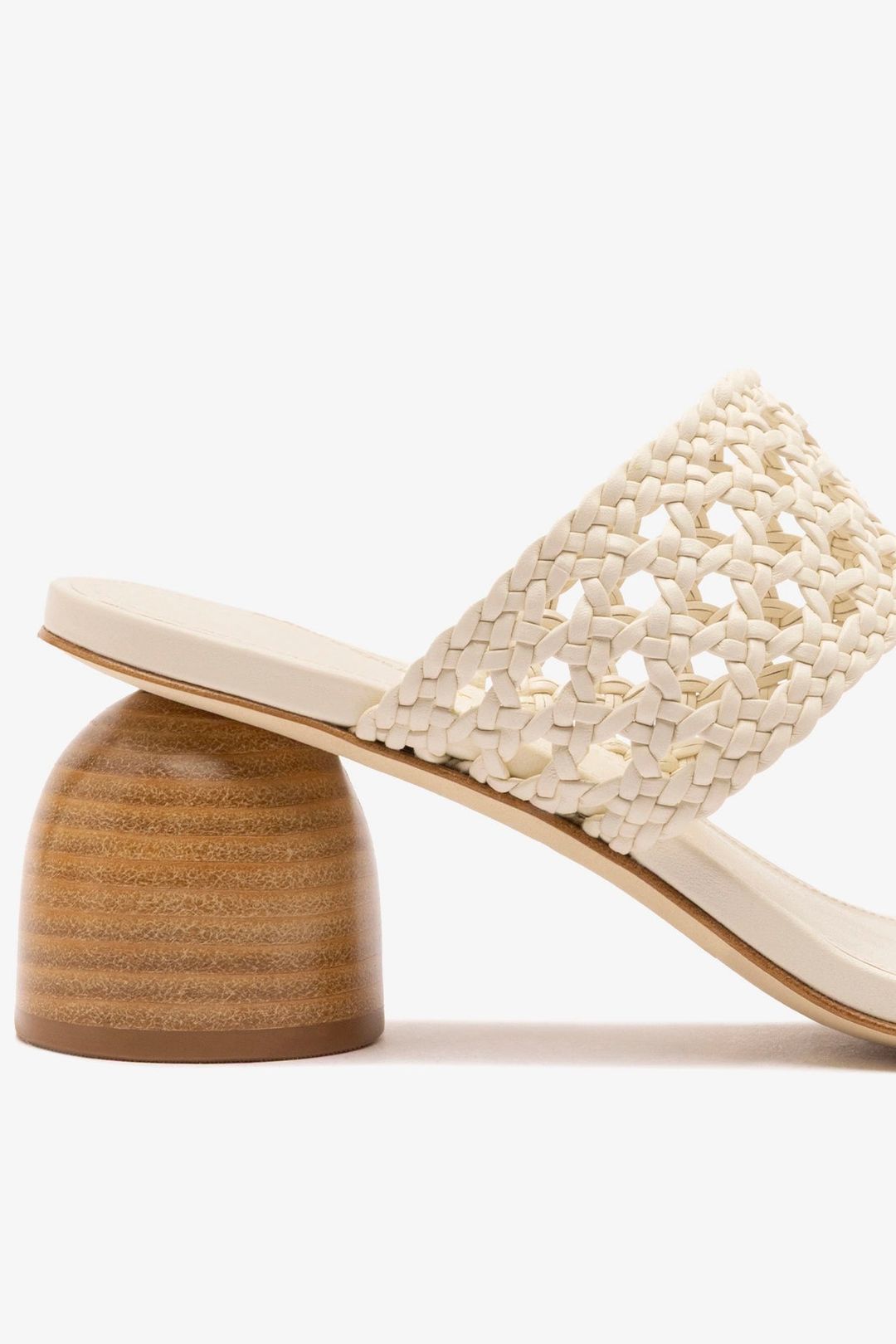 Dew Drop Macrame Sandal In Ivory Leather #4