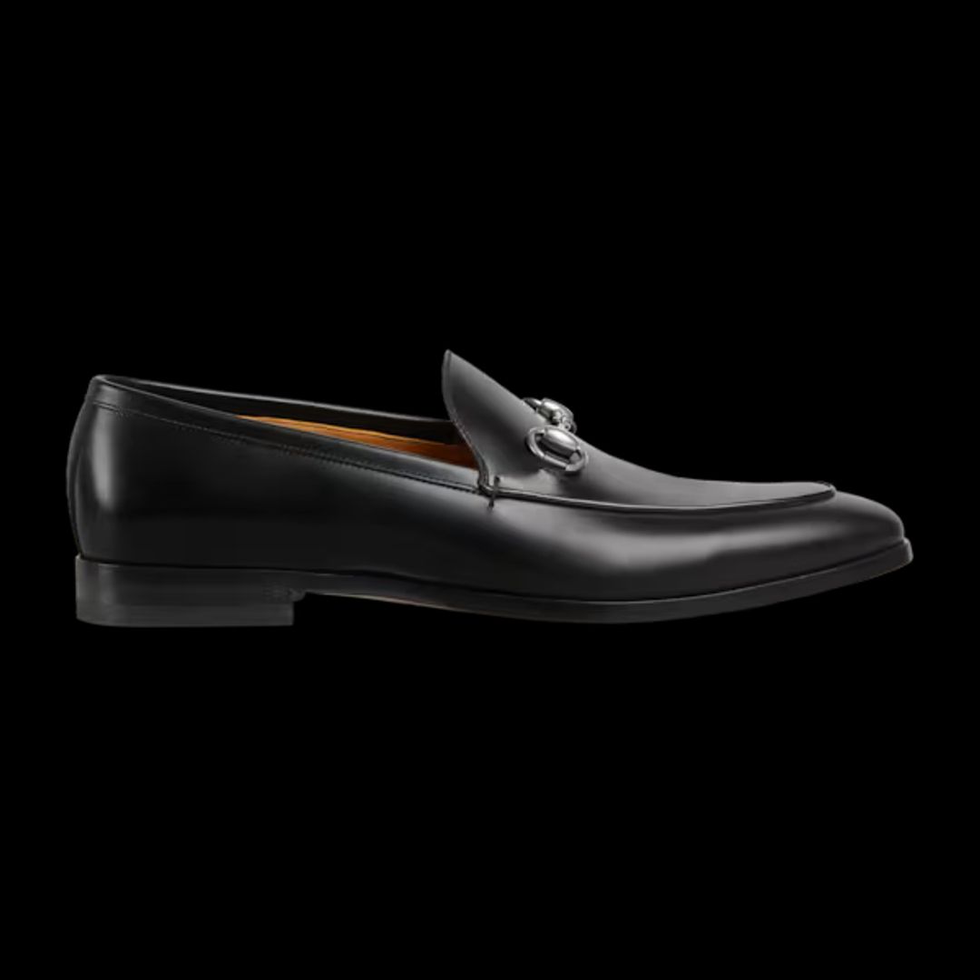 Mens Black Gucci Calfskin Horsebit Loafer