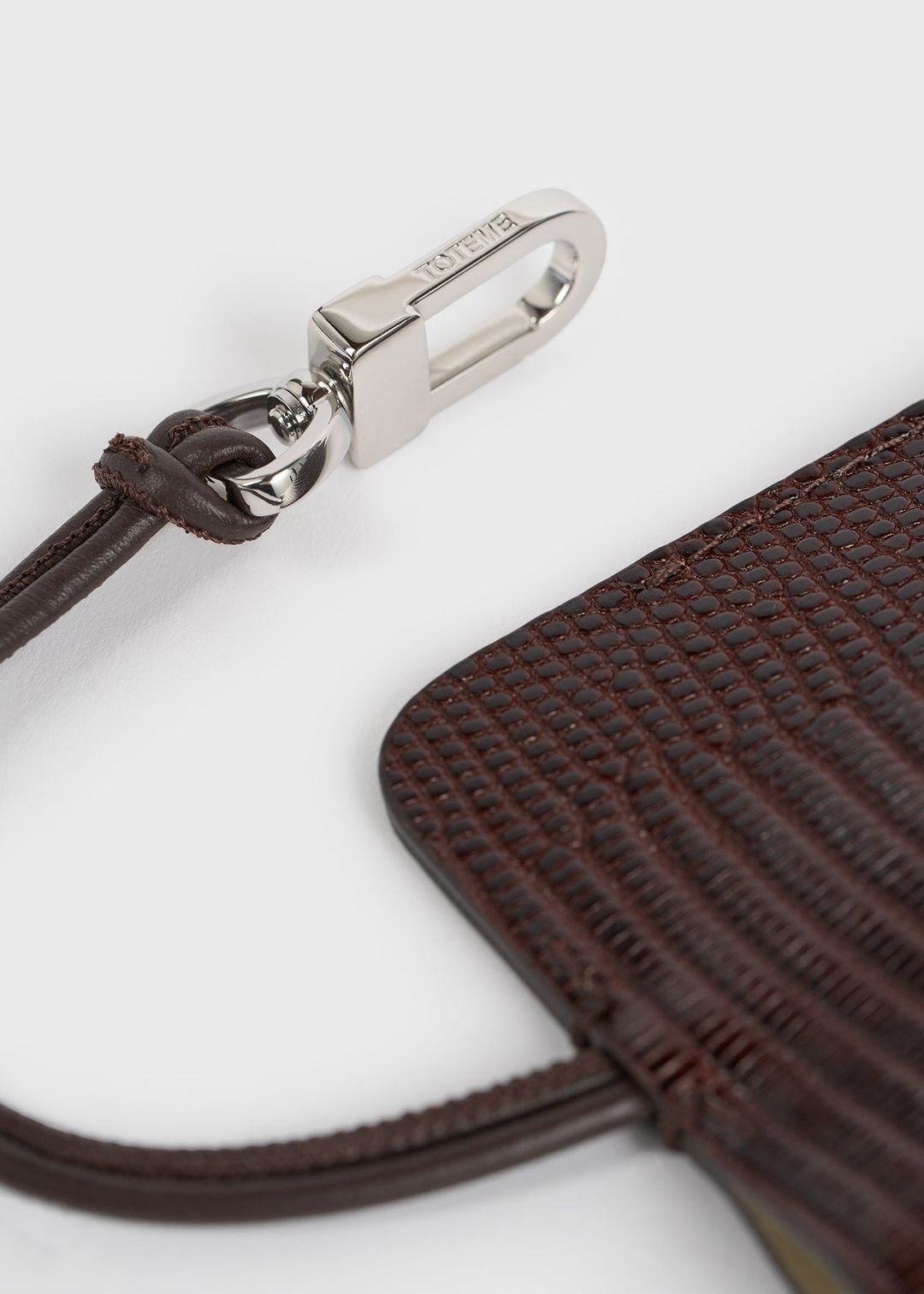 Lizard-embossed keyring brown #5