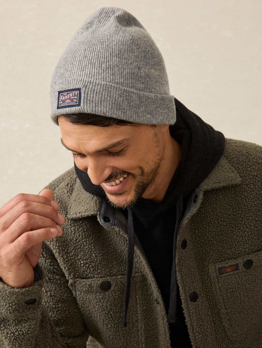 Faherty Logo Beanie - Grey Heather #3