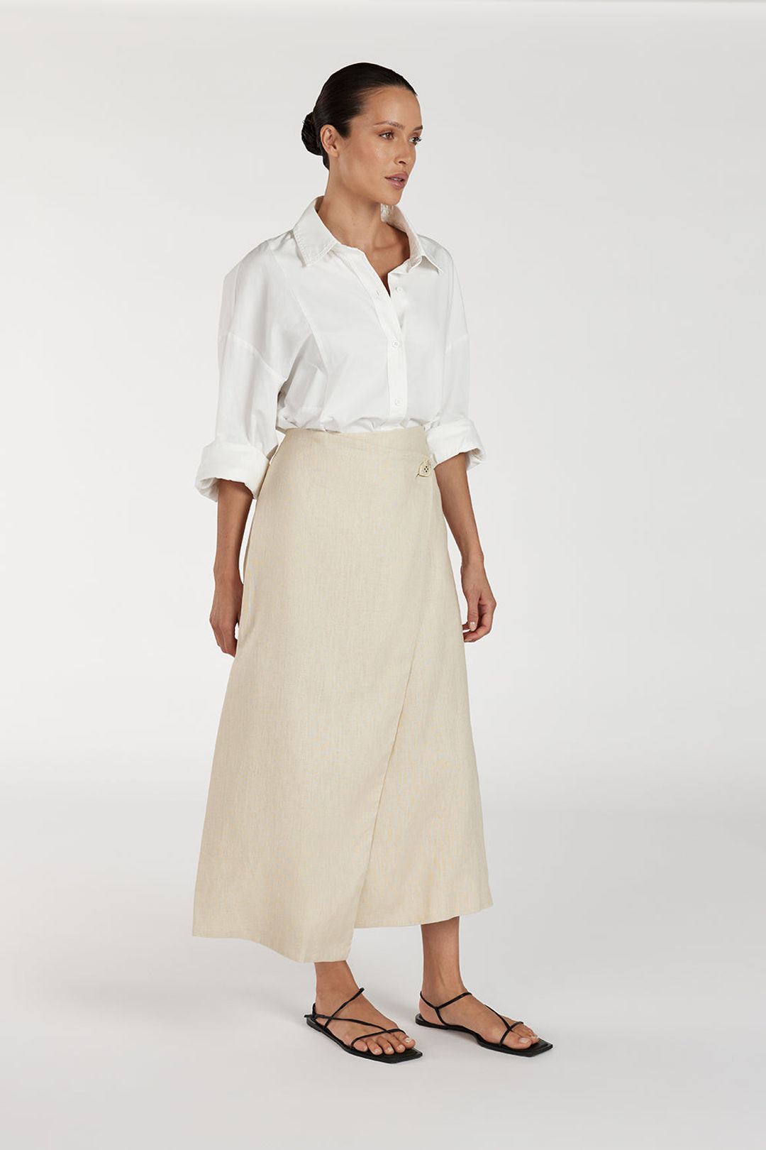 TOMMY SAND LINEN MIDI SKIRT #3