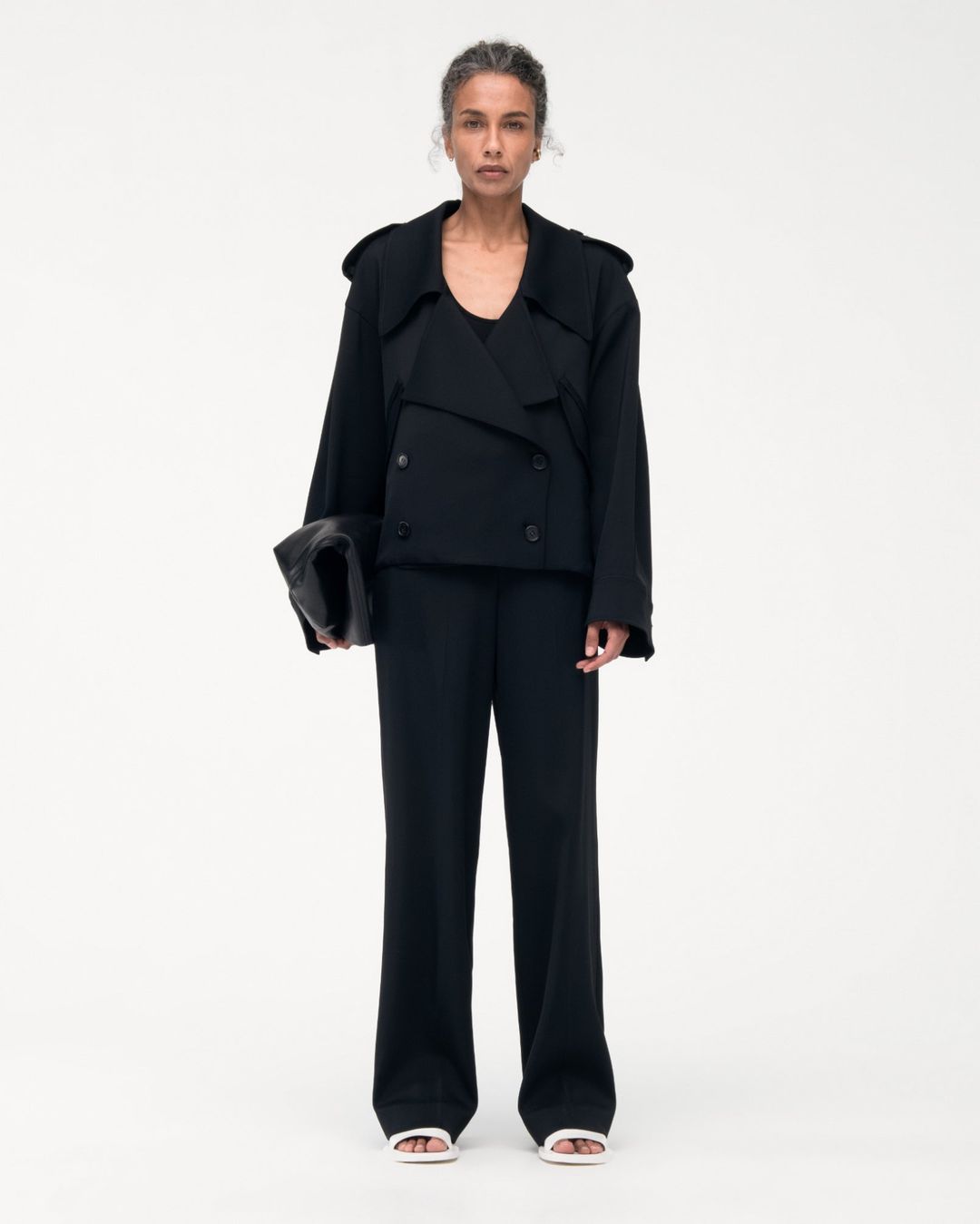 Fluid Cropped Trench | Black #3