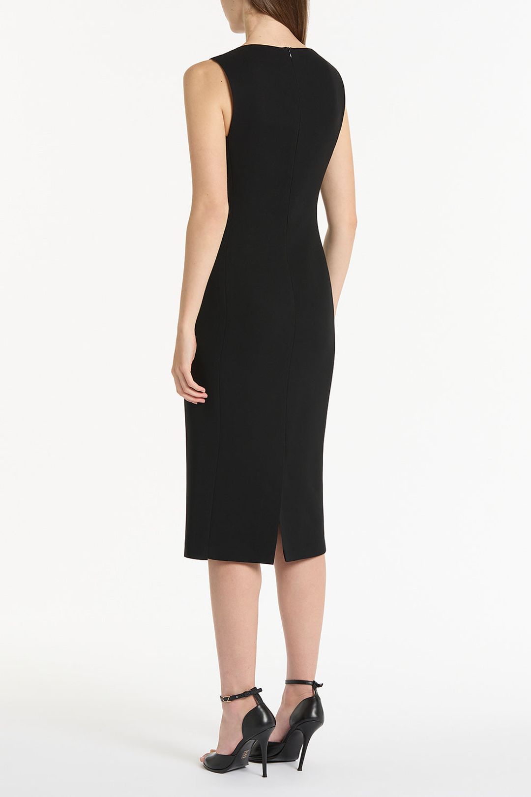 BLACK CREPE SHEATH DRESS