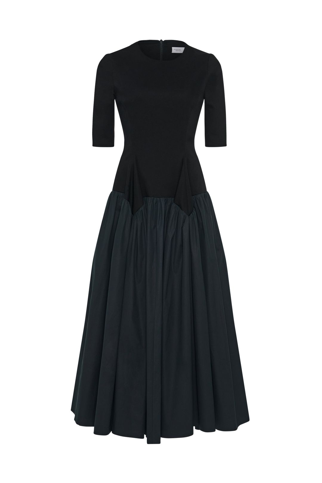 FITTED GATHERED PEPLUM COMBO DRESS #7