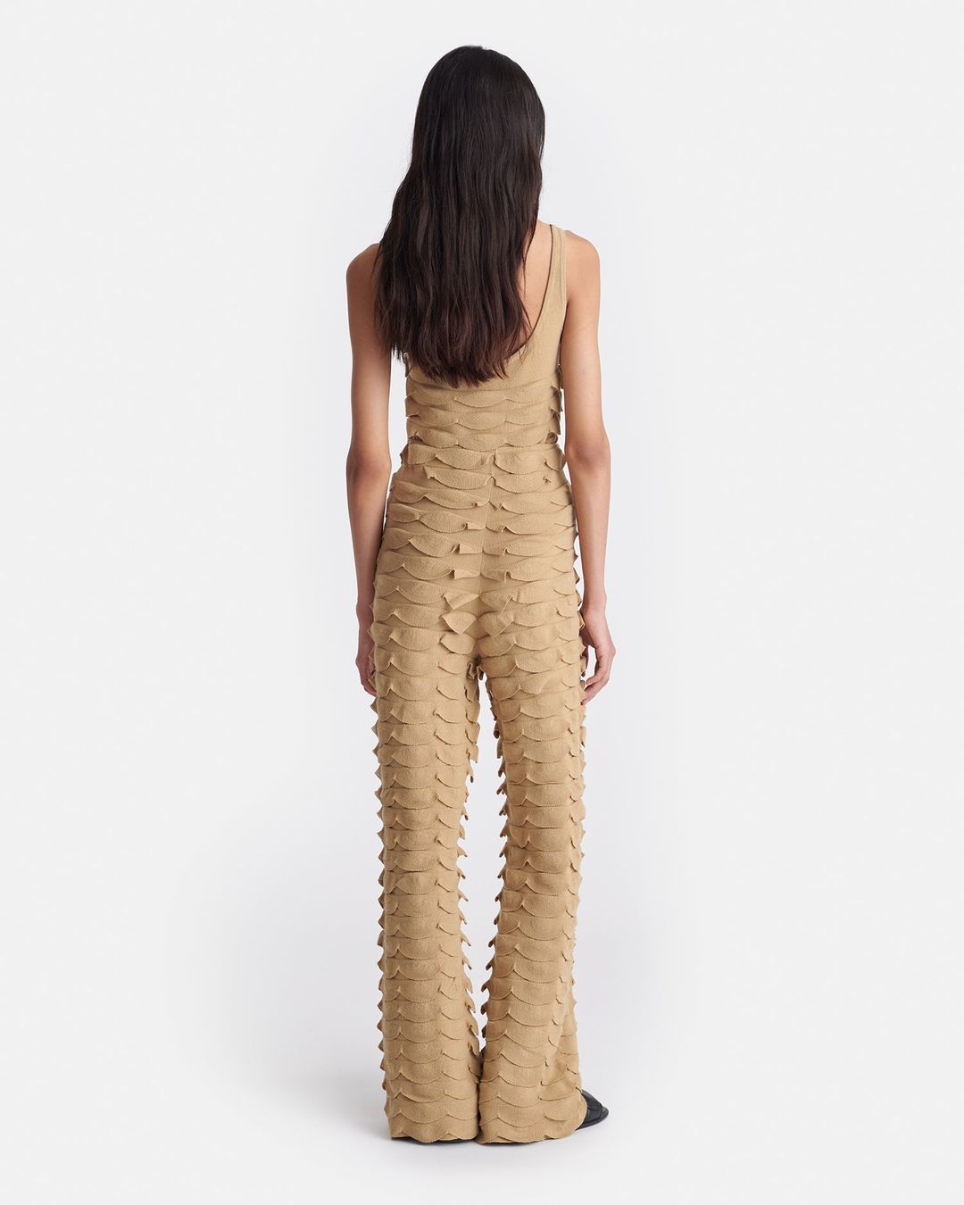 Polina - Textured Cotton-Blend Bodysuit - Camel #4