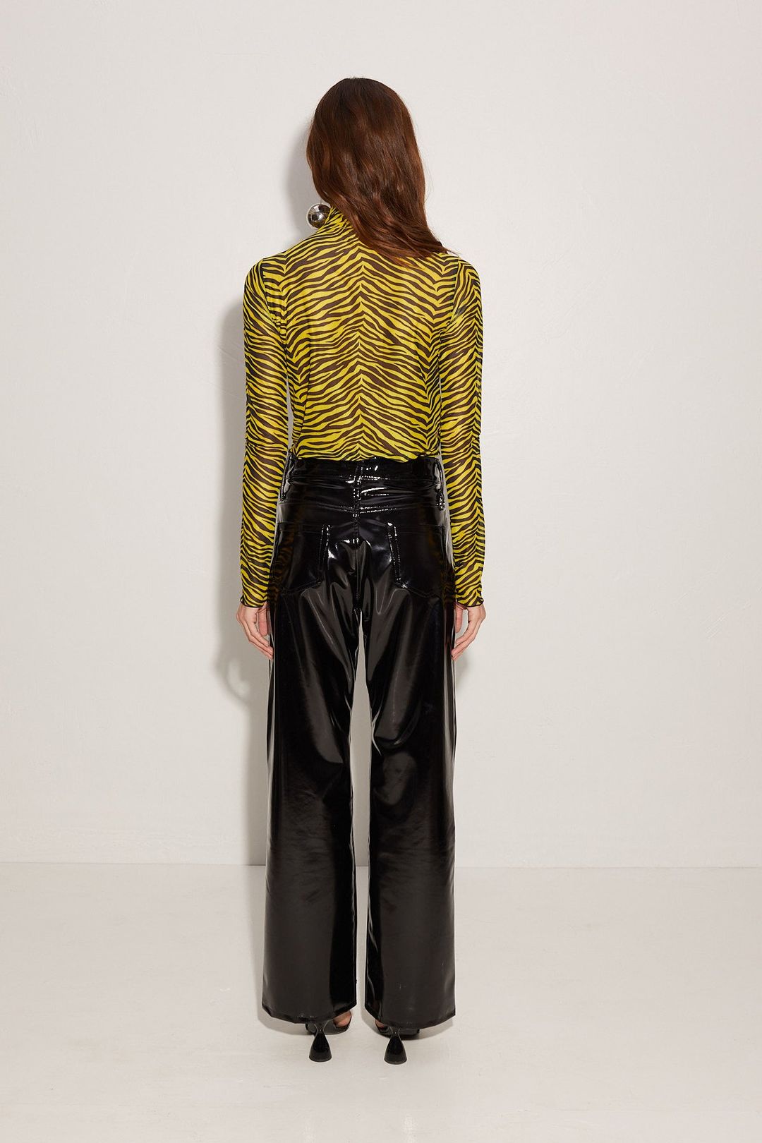 Patent Wide Leg Pant in Black #4