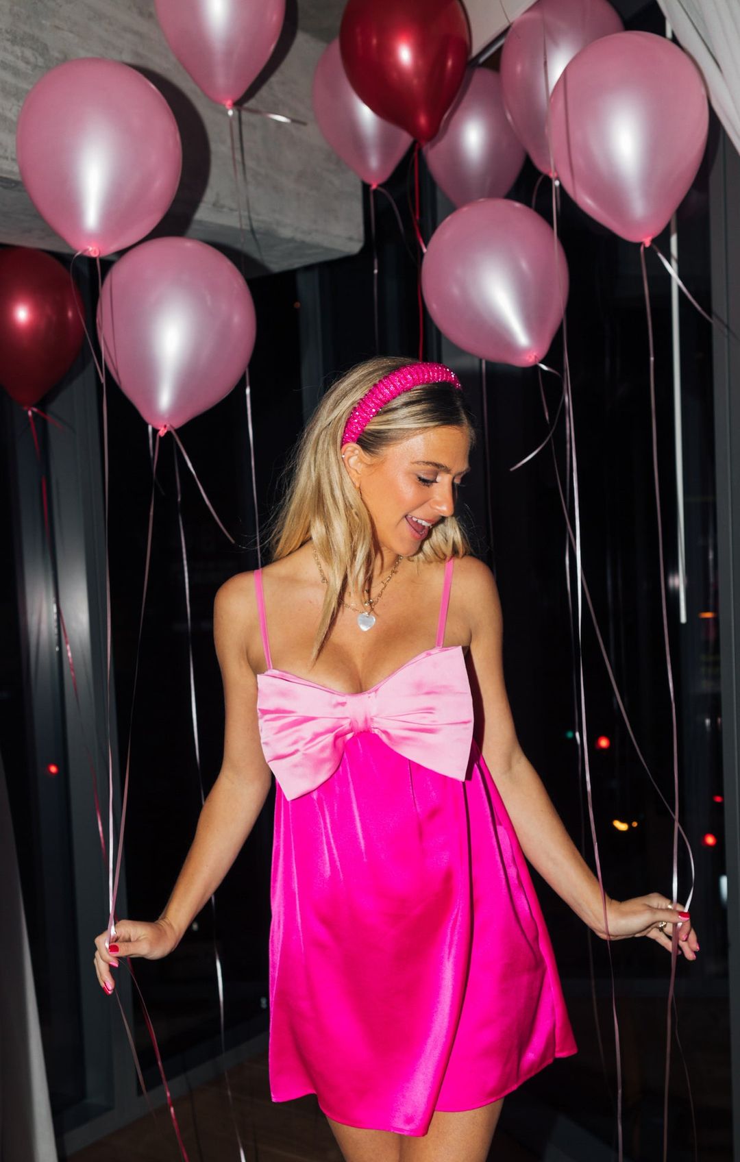 Best Bow Dress ~ Colorblock Pink Luxe Satin #8
