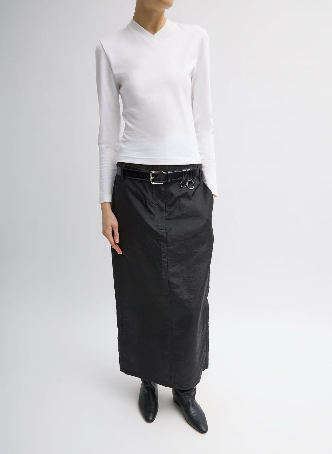 Crispy Nylon Maxi Skirt