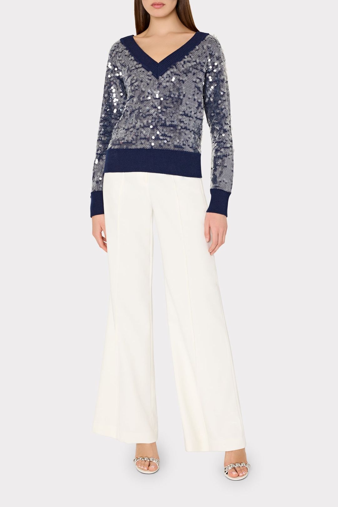 Ilaria Sequin V-Neck Sweater