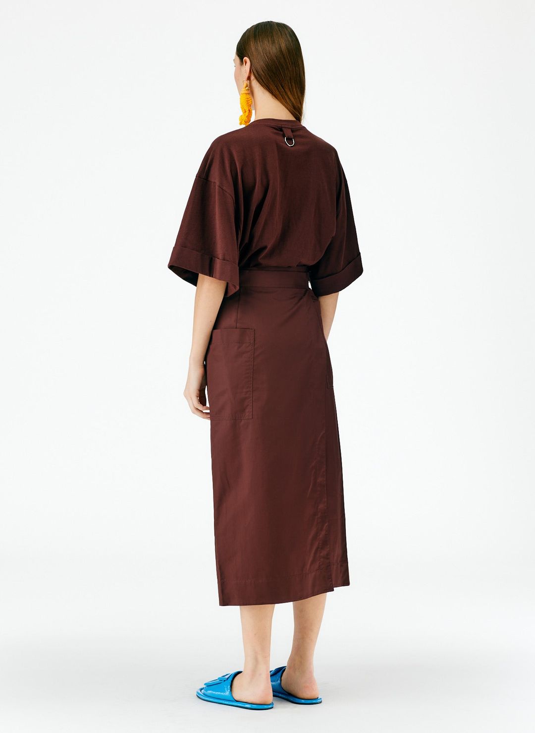 Eco Poplin Lean Back Wrap Skirt #4