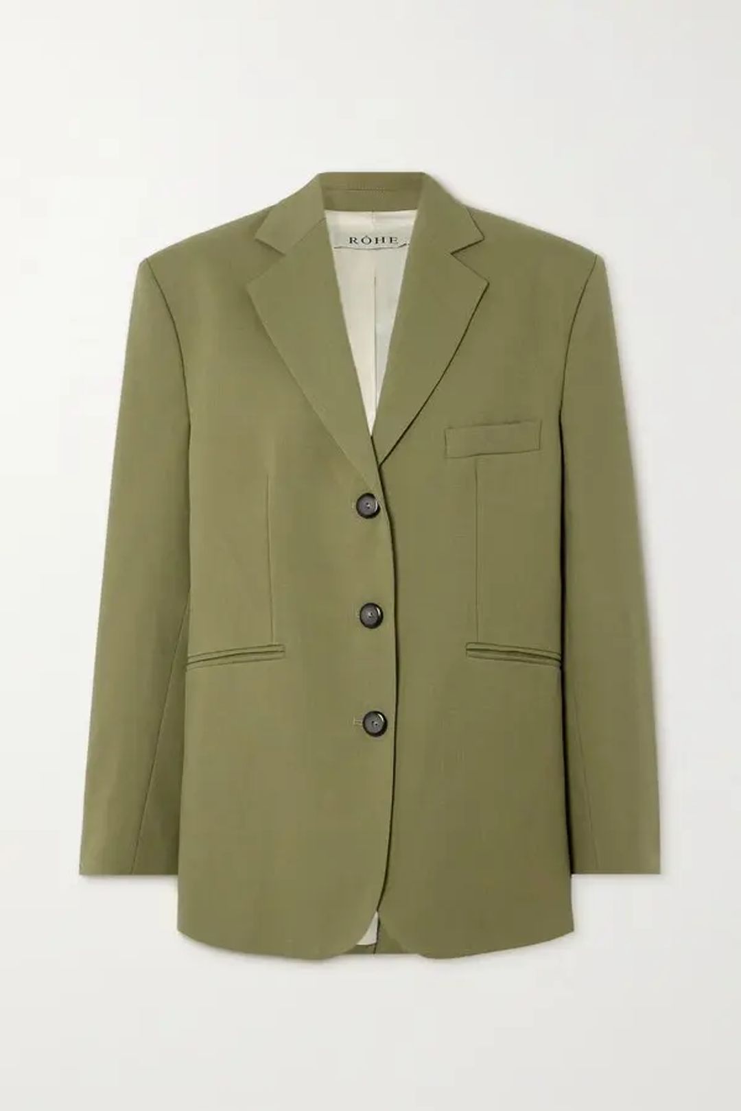 Oversized Grain De Poudre Wool Blazer