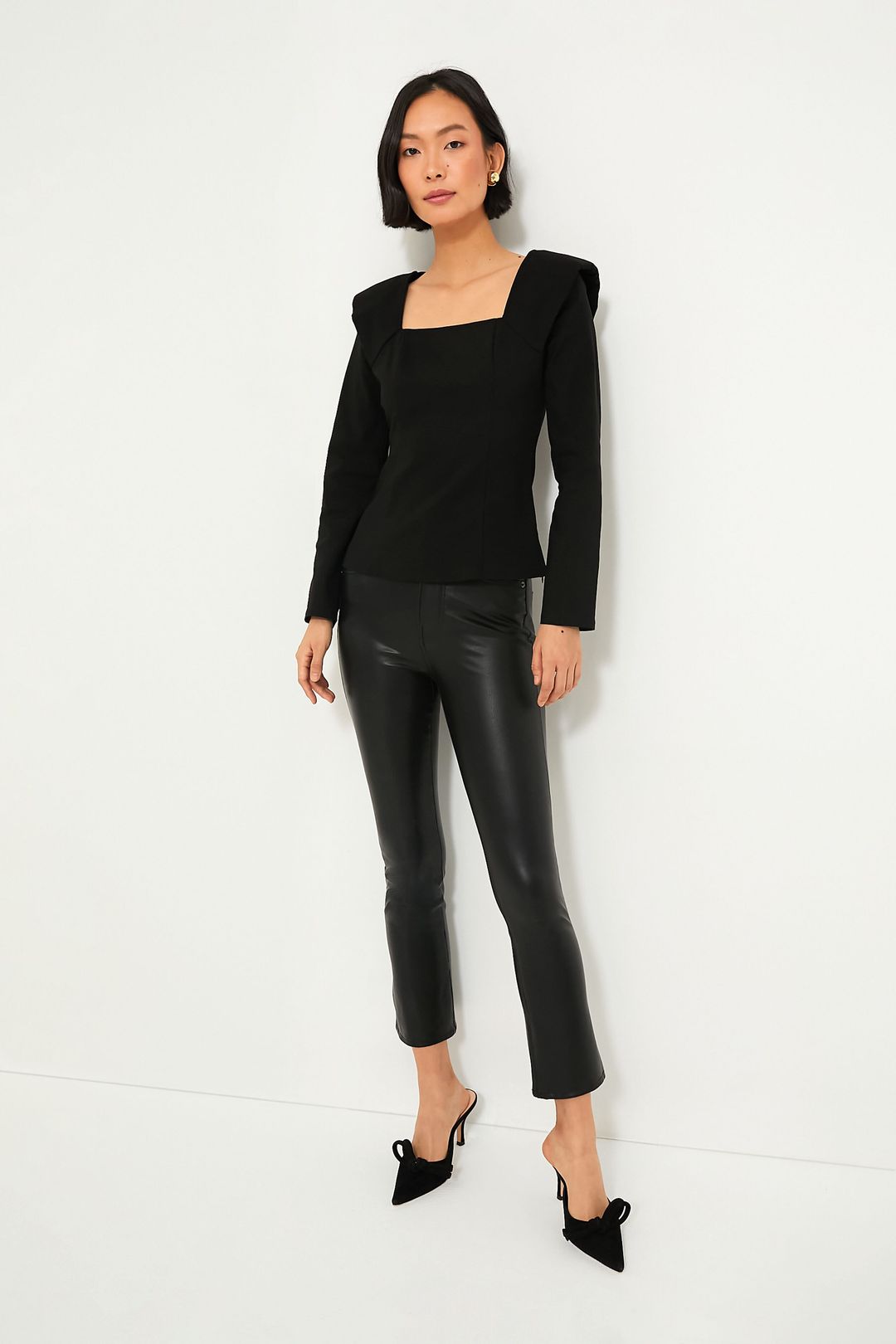 Black Long Sleeve Hepburn Blouse #2