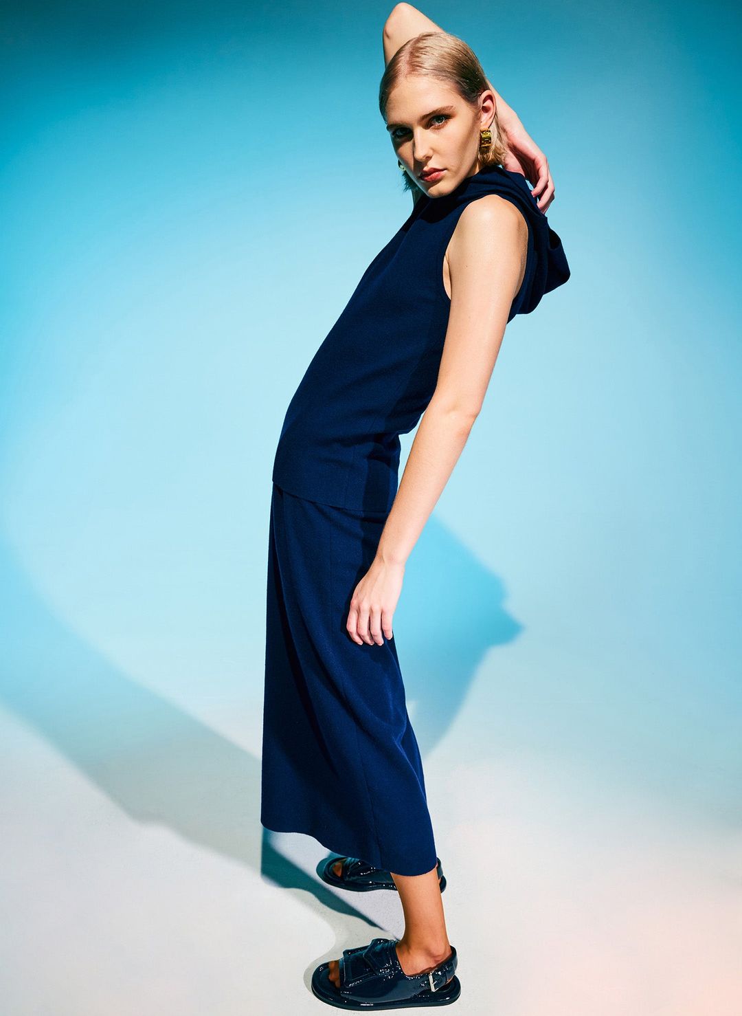 Compact Stretch Cashmere Hoodie Dress #5