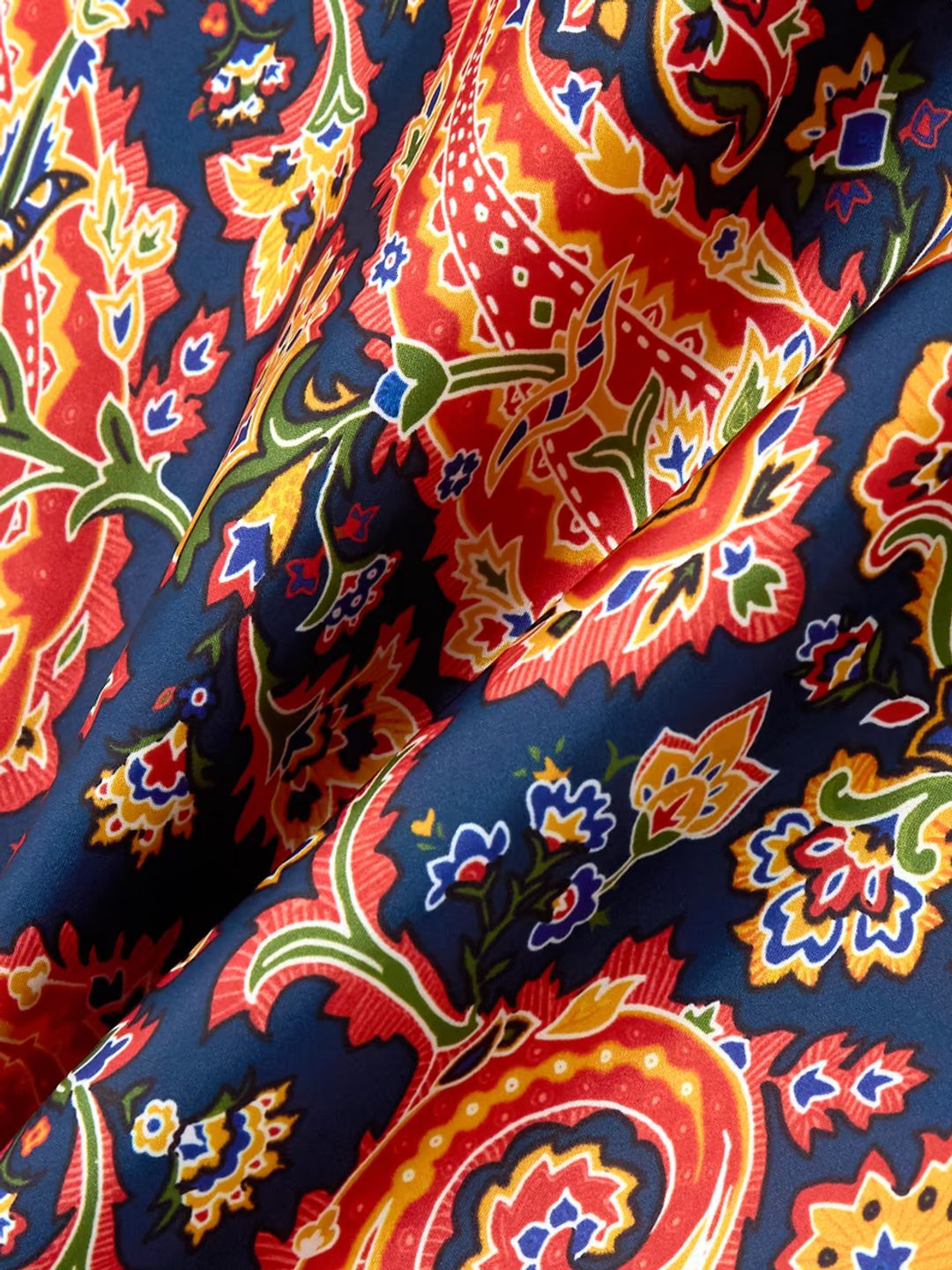 Chainmail-embellished paisley-print satin maxi dress #4