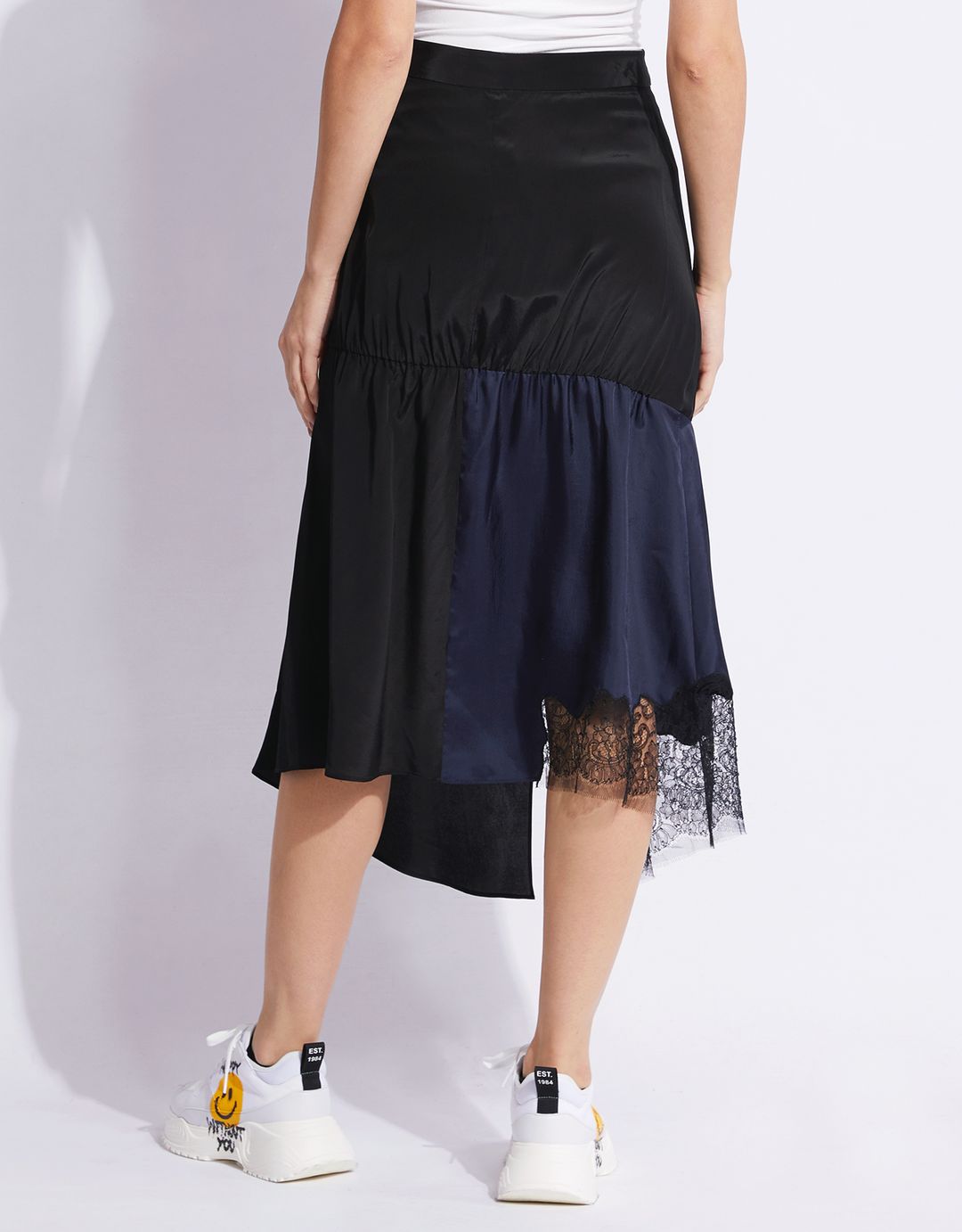 Patchwork Lace Silk Midi Skirt #12