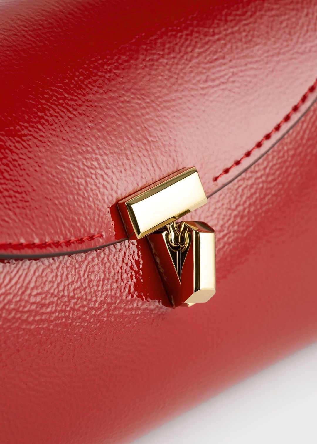 Mini T-lock naplack clutch red #4