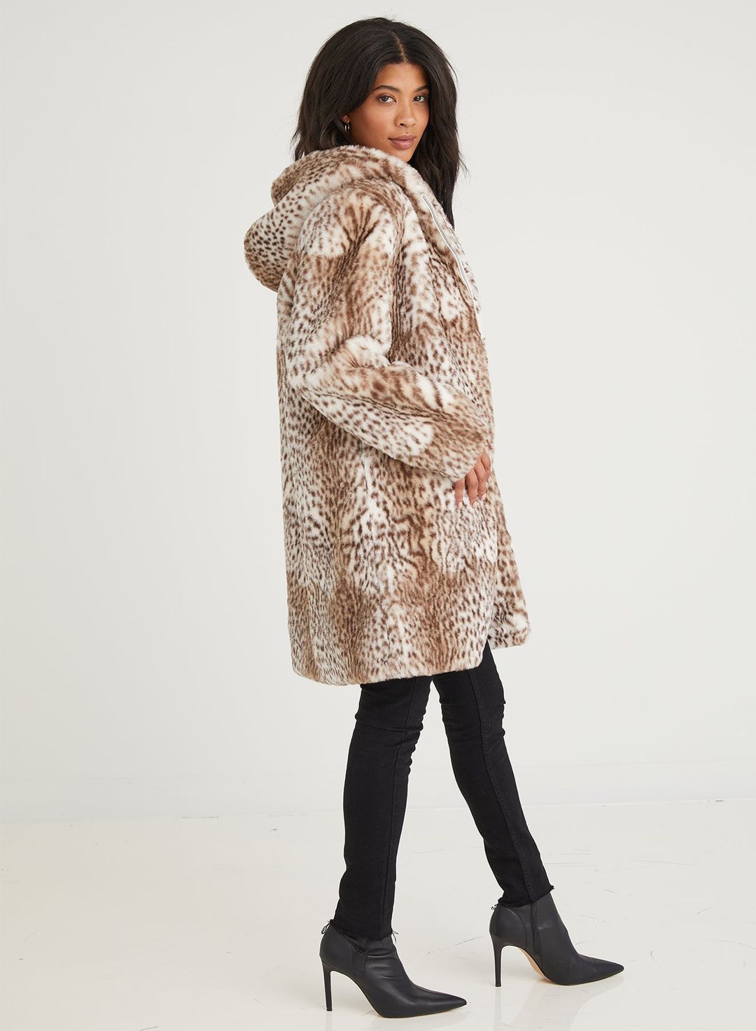 Long Hooded Jacket - Snow Leopard #3