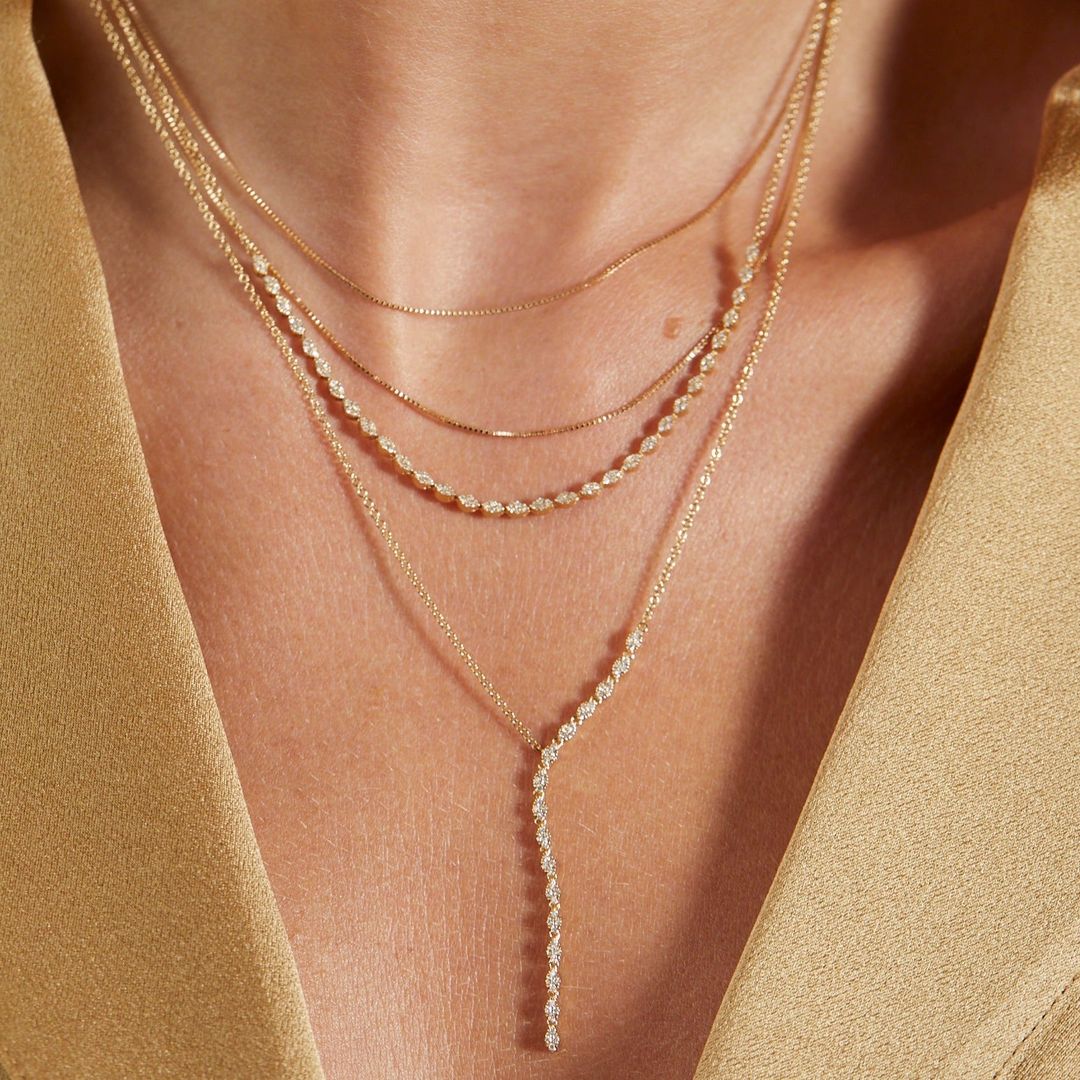 Pavé Diamond Marquise Necklace #6
