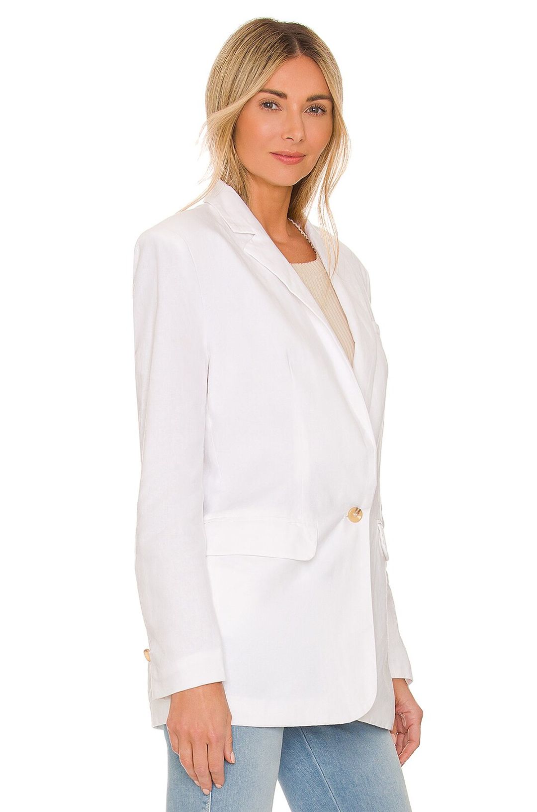 Steve Madden Women's White Linen Blazer #9