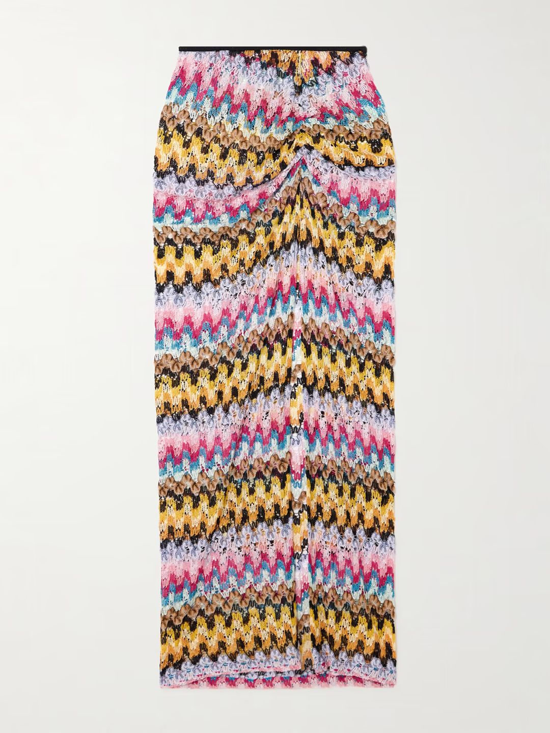 Striped metallic crochet-knit midi skirt #3