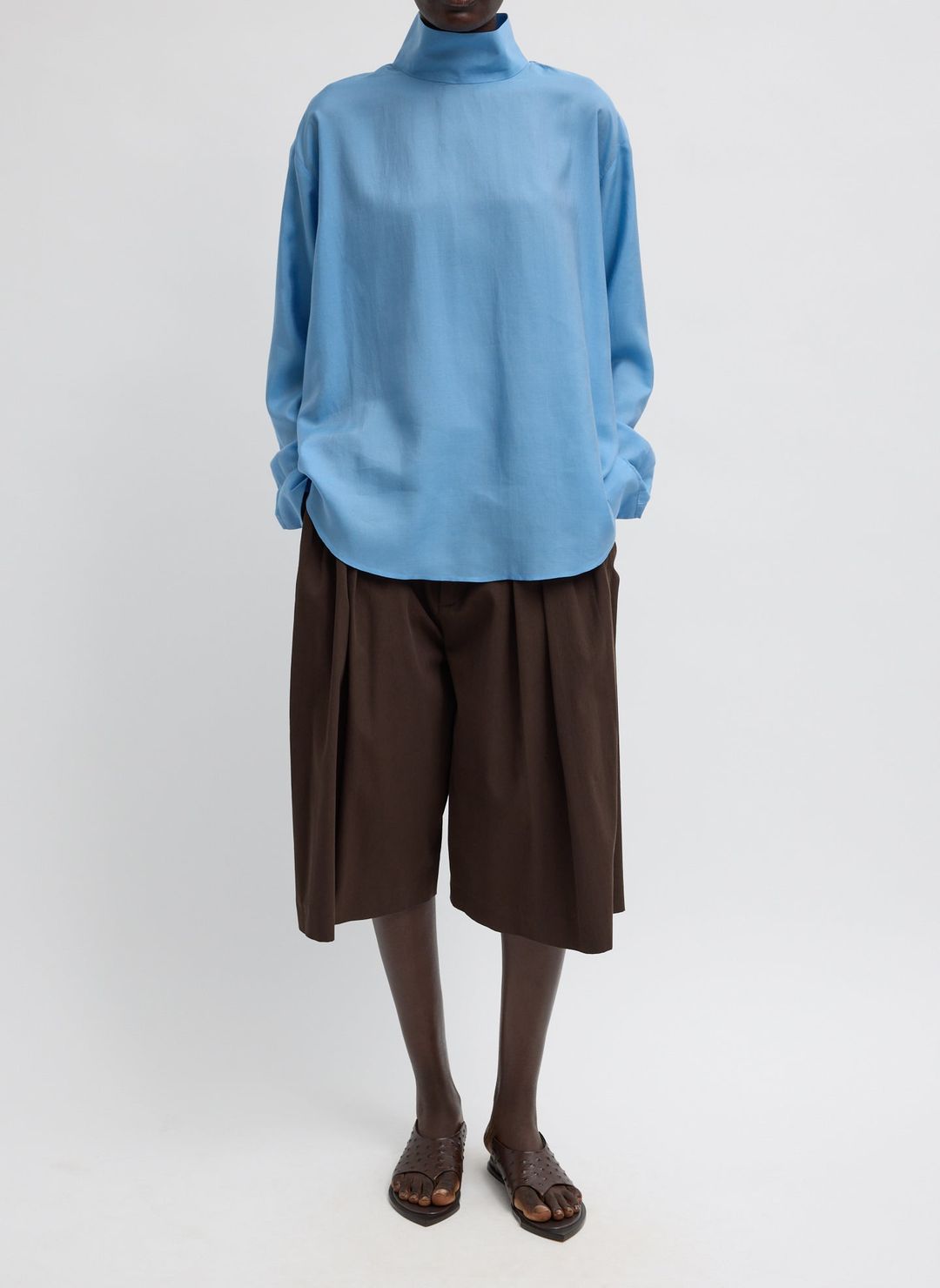 Luxe Spring Twill Tucked Pleated Wide Leg Short #6