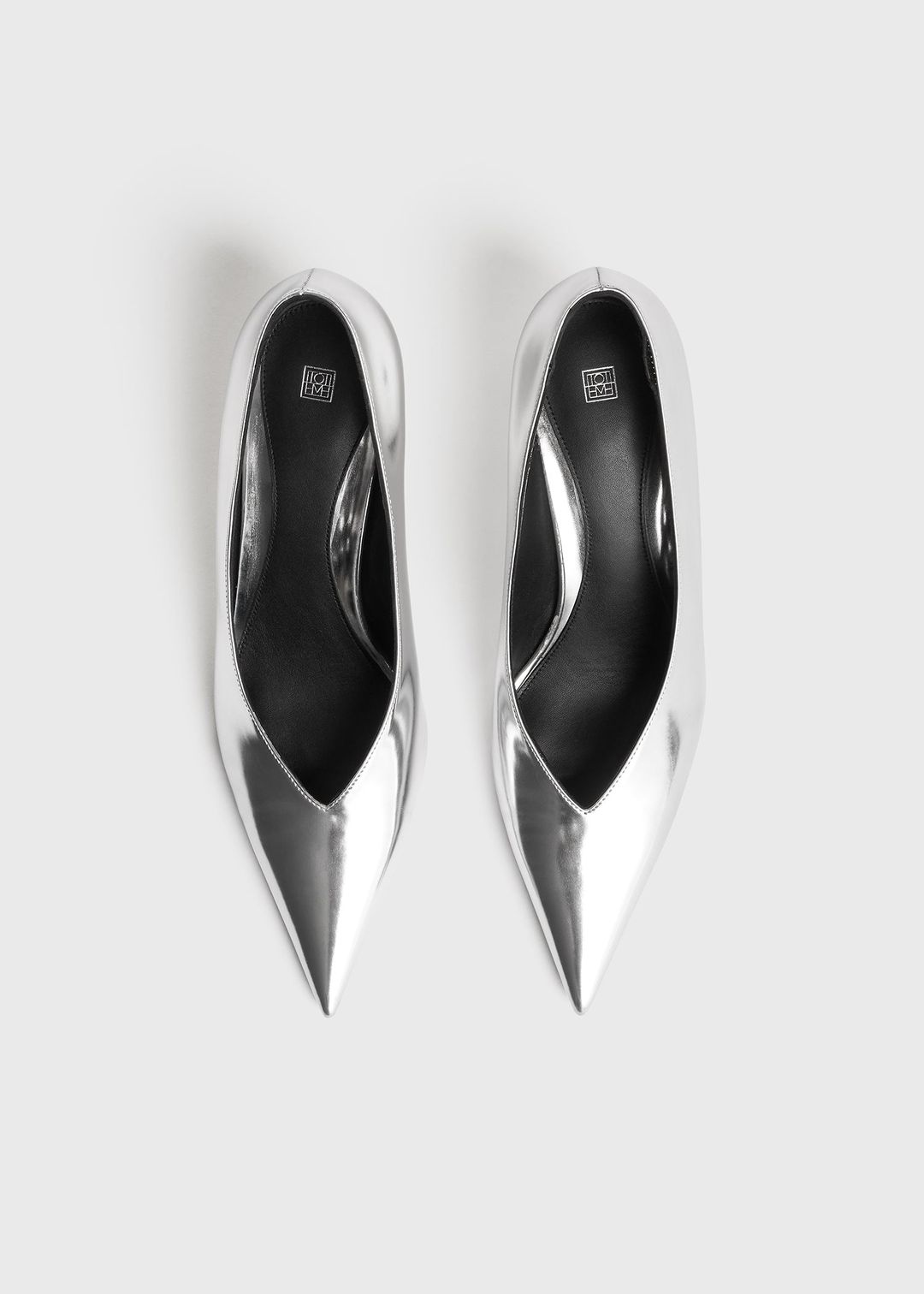Wedge-heel faux-leather pumps silver #4