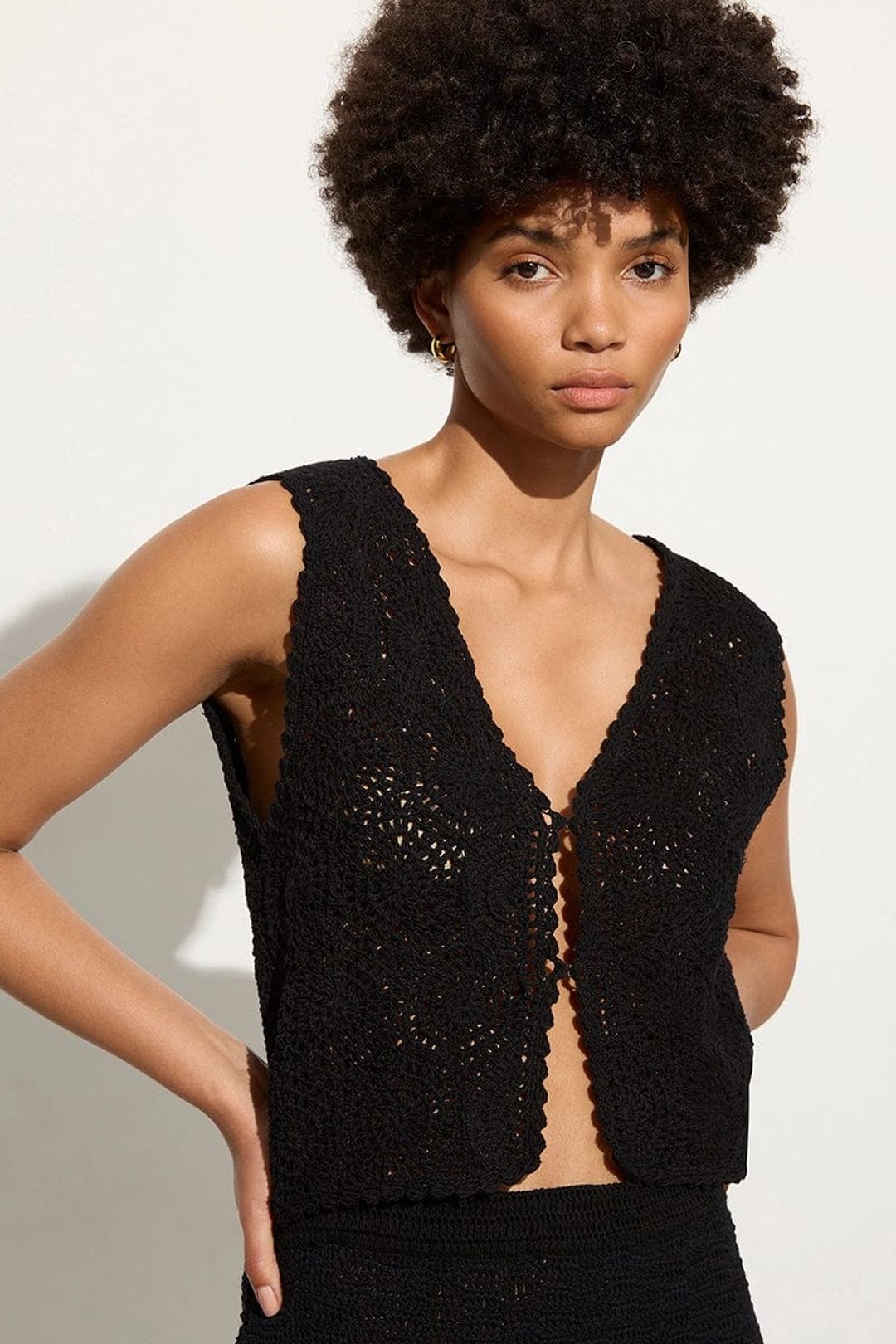 Alejandreas Handmade Crochet Vest Black