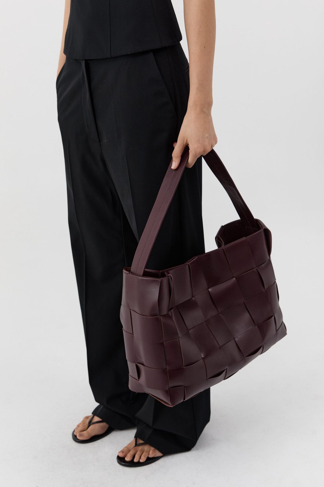 Woven Large Tote - Plum #3