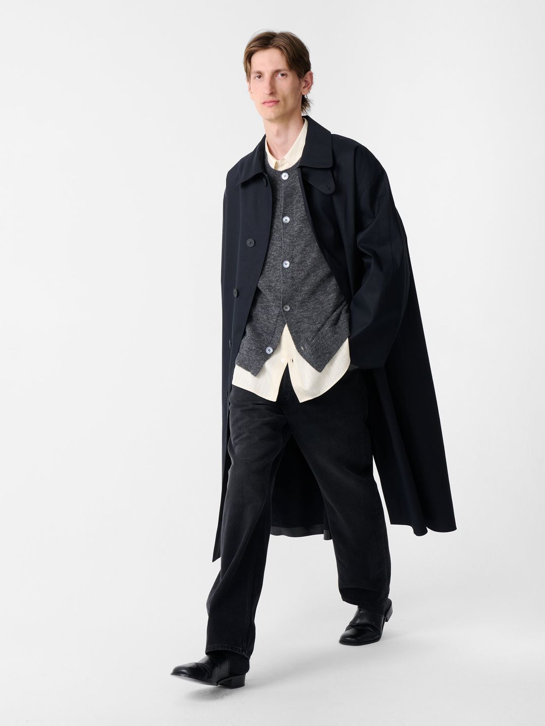 SN x Mackintosh Ettrick Mac Trench Coat in Navy #5