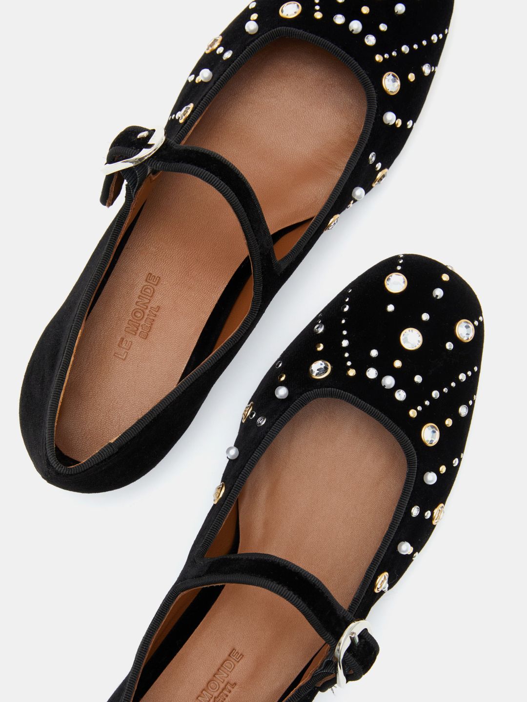 Mary Jane with Embroidery / Black Velvet #3