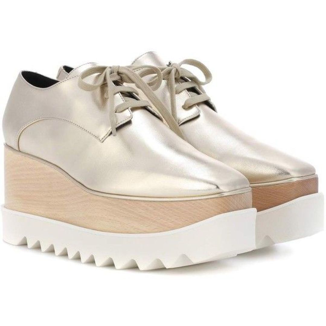 Elyse Platform Derby Shoes in Gold