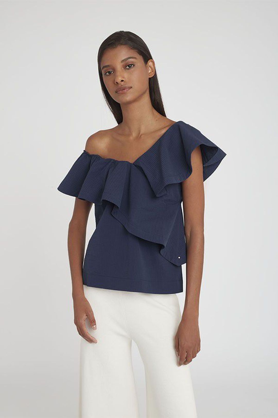 Seersucker Flounce Top #12