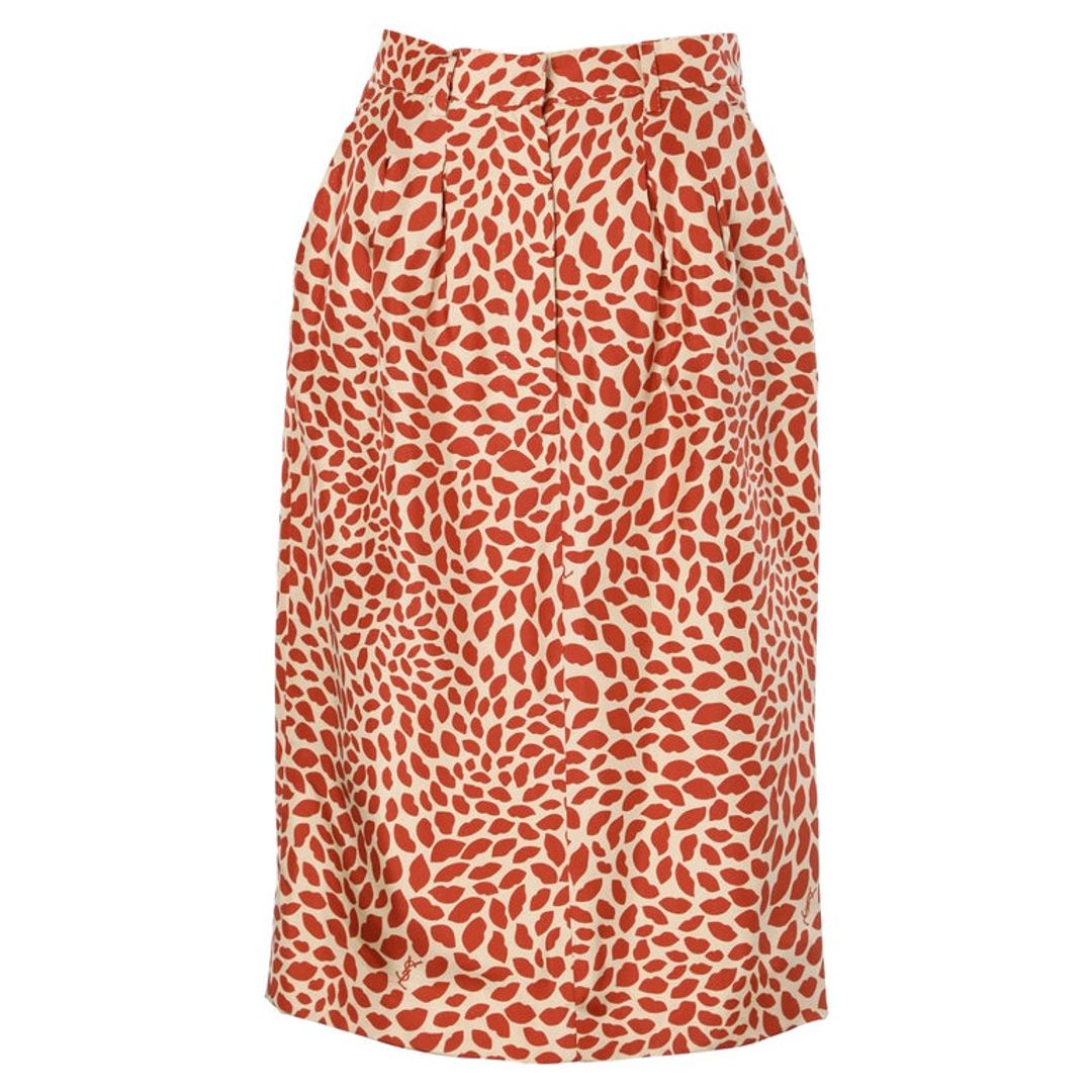Silk skirt "mouth" print Yves Saint Laurent Rive Gauche