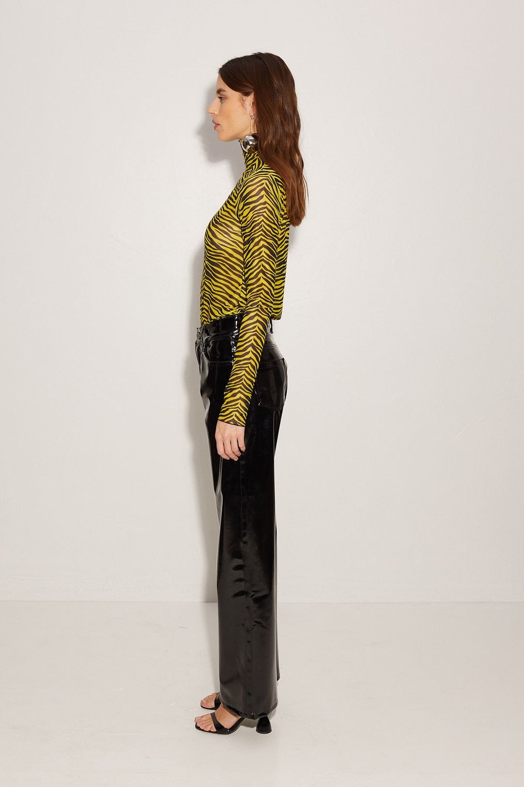 Patent Wide Leg Pant in Black #3