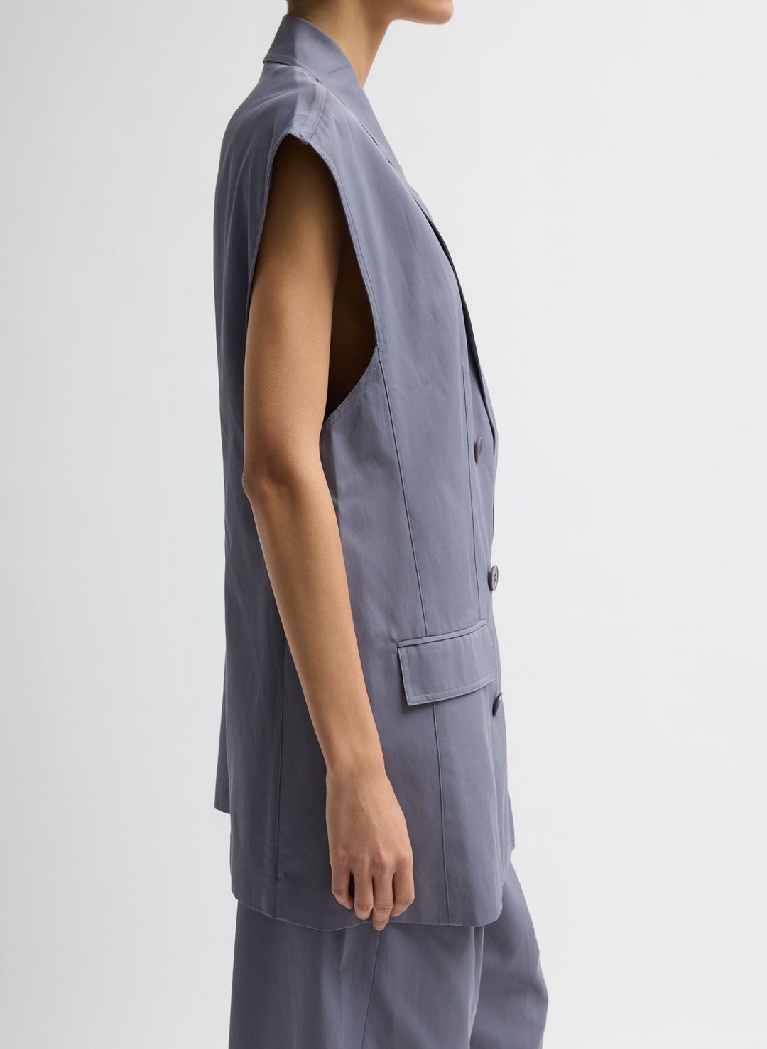 Drapey Suiting Oversized Double Breasted Vest #6