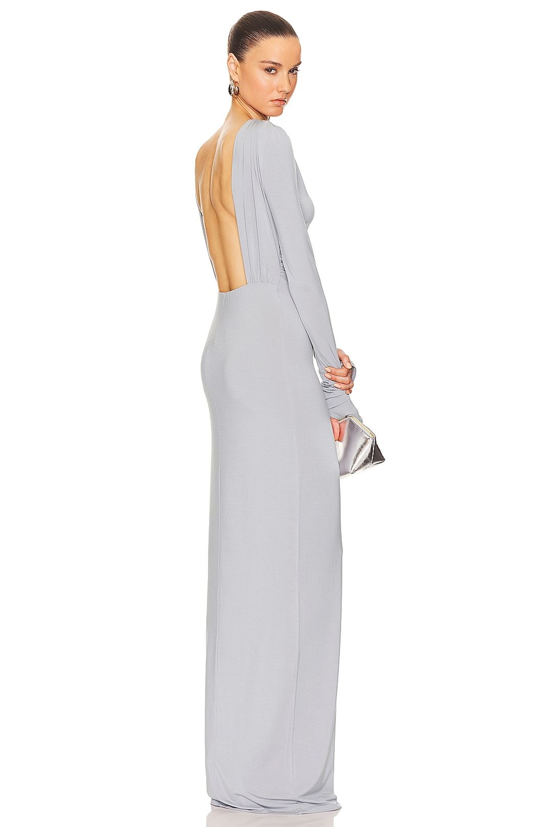 Jersey Backless Maxi Dress #4