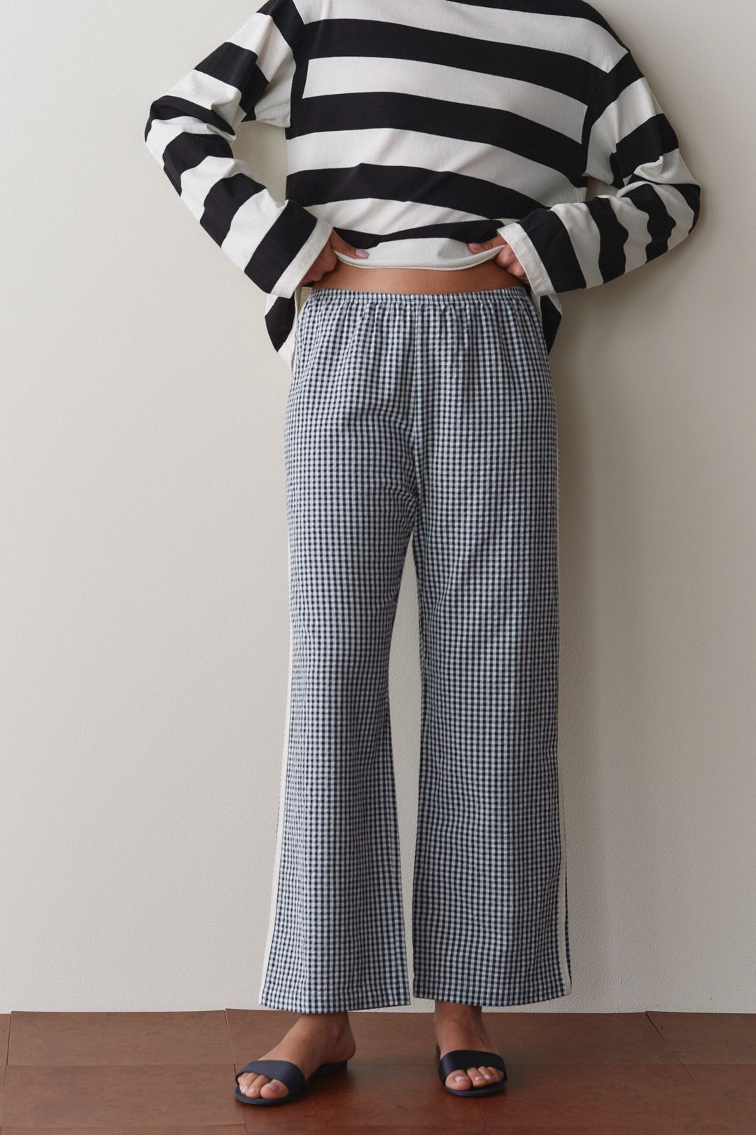The Cotton Gingham Stripe Crop Pant #7