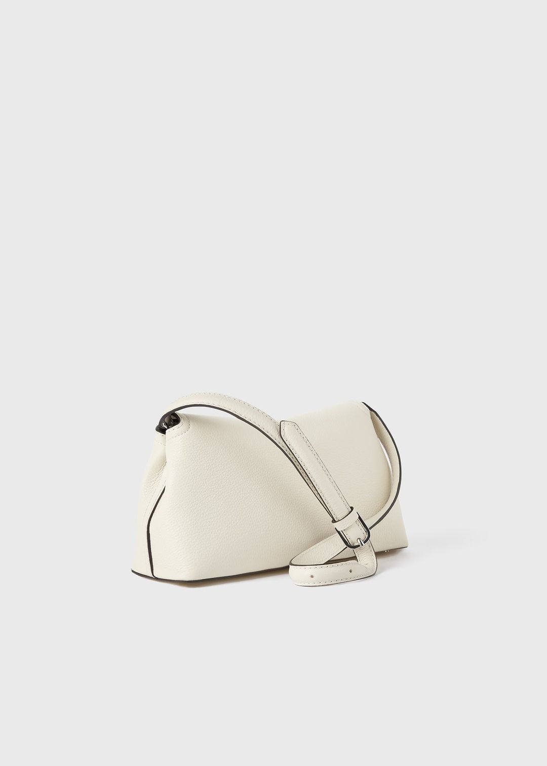 T-lock grained-leather clutch milk #4