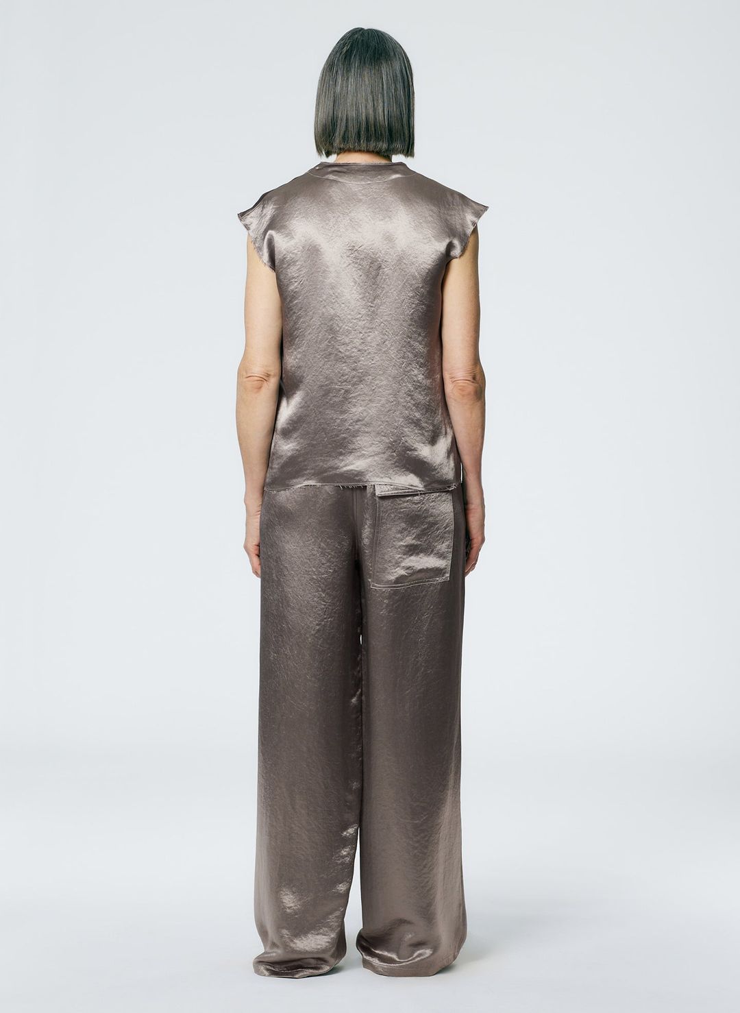 Sion Satin Wide Leg Pull On Pant #4