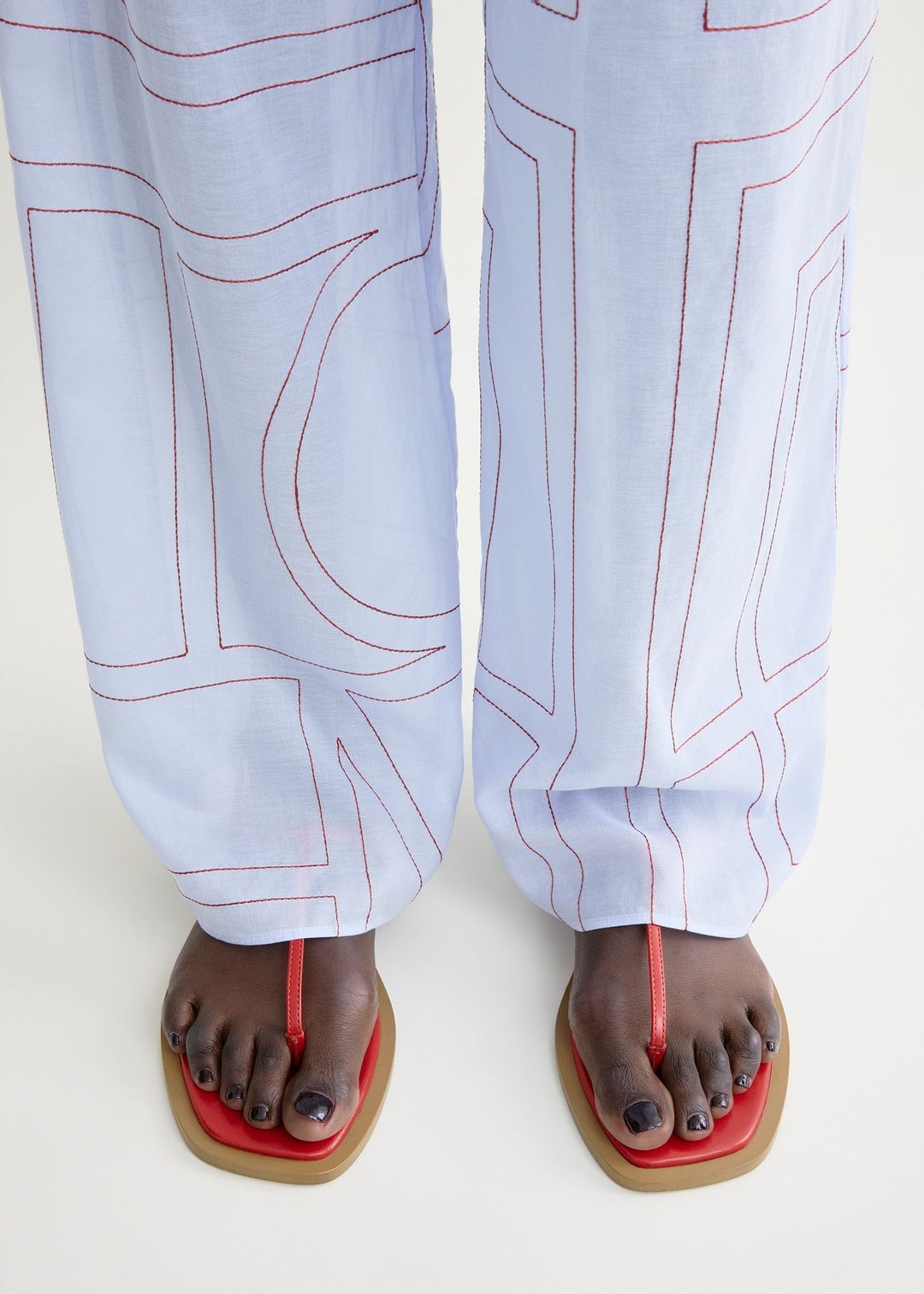 T-strap nappa sandals red/desert