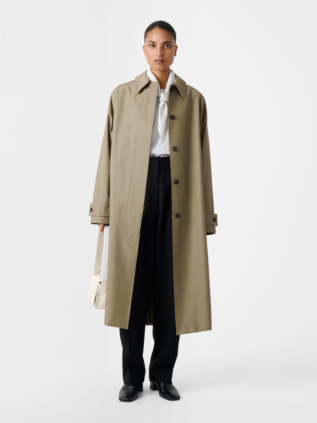 Holin Coated Cotton Trench in Dark Dusk