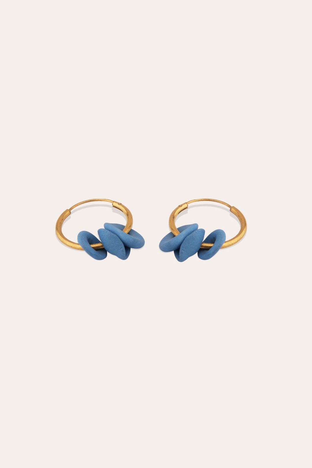 The Remains of a Dream - Blue Ceramic and Gold Vermeil Earrings #3
