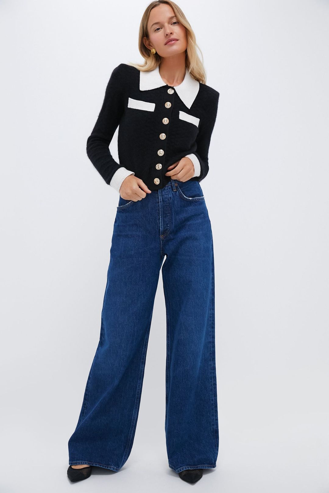 Black Textured Cardigan #6